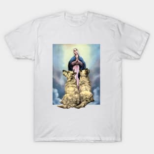 Dogs watch the Mother of Jesus Santa Maria T-Shirt